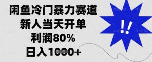 闲鱼冷门暴力赛道，新人当天开单，利润80%，日入数张【揭秘】-泱泱学习社