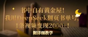 书中自有黄金屋！我用DeepSeek翻页书单号，1条视频变现多张！附详细教学-泱泱学习社
