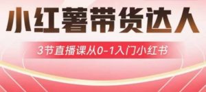 小红薯达人带货启航计划,3节直播课从0-1入门小红书-泱泱学习社