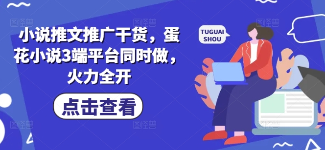 小说推文推广干货，蛋花小说3端平台同时做，火力全开-泱泱学习社
