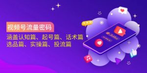 视频号流量密码:涵盖认知篇、起号篇、话术篇、选品篇、实操篇、投流篇-泱泱学习社