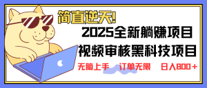 2025 全新视频审核黑科技项目登场，新手小白无脑上手5秒闭眼出单，订单...-泱泱学习社