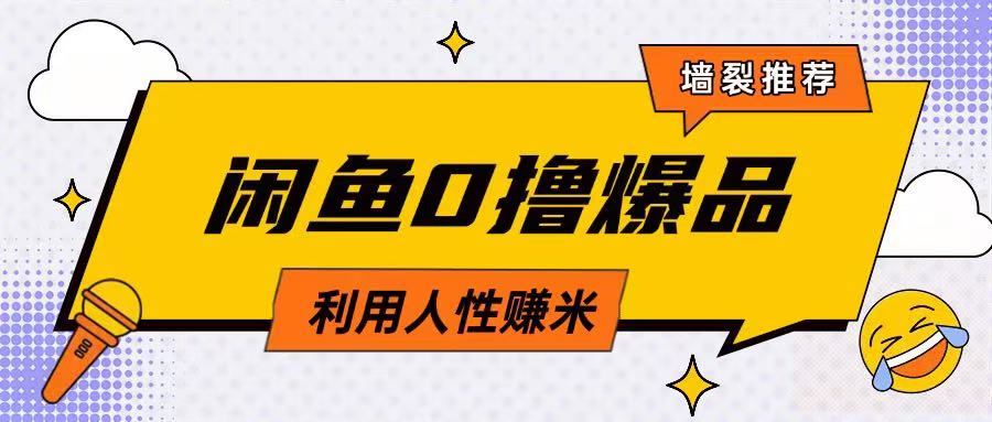 咸鱼0撸玩法利用人性售卖商品达到日挣2张的效果-泱泱学习社