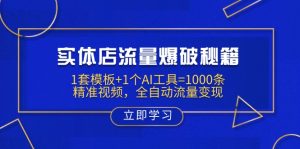 实体店流量爆破秘籍：1套模板+1个AI工具=1000条精准视频，全自动流量变现-泱泱学习社