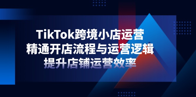 TikTok跨境小店运营，精通开店流程与运营逻辑，提升店铺运营效率-泱泱学习社