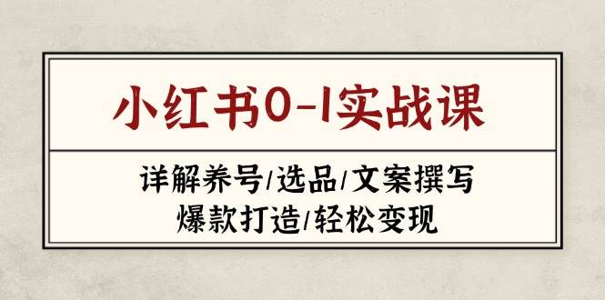 小红书0-1实战课(2023-2025)，详解养号/选品/文案撰写/爆款打造/轻松变现-泱泱学习社