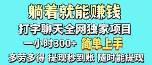 打字聊天项目 打字聊天就有米 一天100-1000左右-泱泱学习社