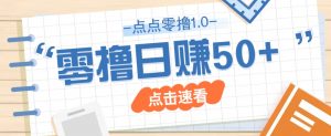 点点零撸1.0，零成本零门槛多种玩法，新手小白也能轻松上手日赚50+-泱泱学习社