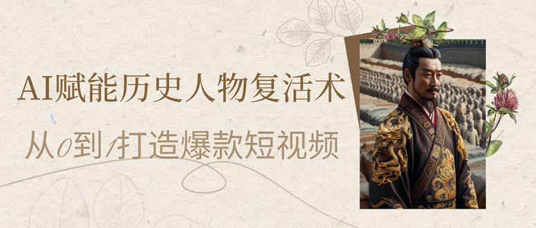 AI赋能历史人物复活术：从0到1打造爆款短视频-泱泱学习社