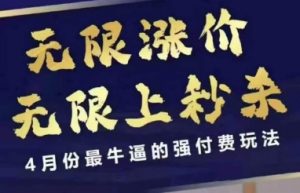 4月12号拼多多线上课，无限涨价，无限上秒杀，4月份最牛逼的强付费玩法-泱泱学习社