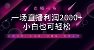 半无人直播带货，一场利润数张，适合所有平台玩法，小白也可轻松-泱泱学习社