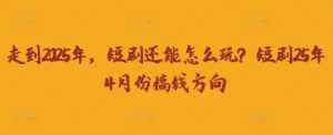 走到2025年，短剧还能怎么玩？短剧25年4月份搞钱方向-泱泱学习社