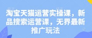 淘宝天猫运营实操课，新品搜索运营课，无界最新推广玩法-泱泱学习社
