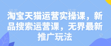 淘宝天猫运营实操课，新品搜索运营课，无界最新推广玩法-泱泱学习社