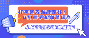 打字聊天就能赚钱！0门槛手机就能操作，小白宝妈学生都能做!-泱泱学习社