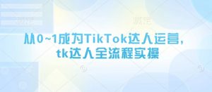 从0~1成为TikTok达人运营,tk达人全流程实操-泱泱学习社