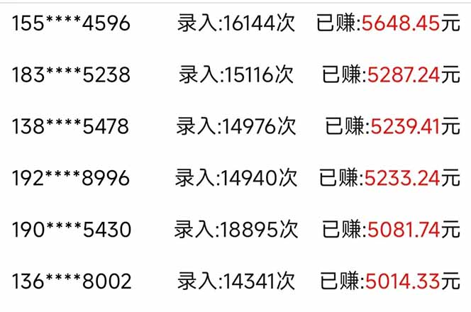 信息录入，几秒一单，只需一部手机，小白轻松上手，日入500＋-泱泱学习社