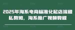 2025年淘系电商标准化起店流程私教班,淘系推广视频教程-泱泱学习社