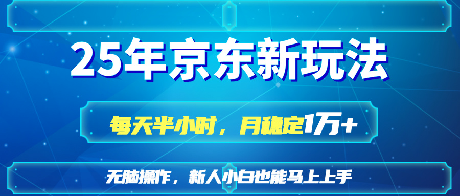 25京东新玩法，每天半小时，月稳定1W+-泱泱学习社