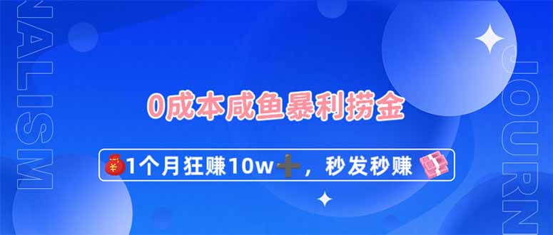 0成本闲鱼暴利捞金，1个月狂赚10W+，秒发秒赚新玩法-泱泱学习社