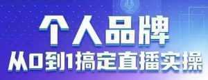 个人品牌：从0到1搞定直播实操，用直播为你的个人品牌赋能，六大实操板块，放大个人影响力-泱泱学习社