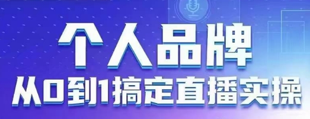 个人品牌：从0到1搞定直播实操，用直播为你的个人品牌赋能，六大实操板块，放大个人影响力-泱泱学习社