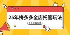 25年拼多多全店托管玩法,矩阵动销裂变玩法如何低风险盈利 新手运营秘籍-泱泱学习社