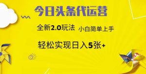 今日头条矩阵系统代运营 批量生成文章 次日见收益 躺赚月入3000+-泱泱学习社