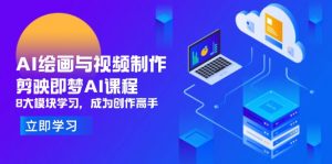AI绘画与视频制作，剪映即梦AI课程，8大模块学习，成为创作高手-泱泱学习社