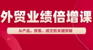 外贸业绩倍增课，从产品，获客，成交抓关键突破-泱泱学习社