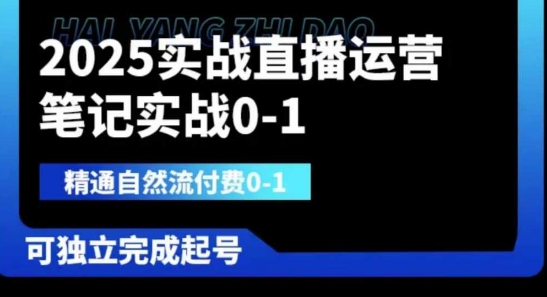 2025实战直播运营0-1，精通自然流付费0-1，可独立完成起号-泱泱学习社