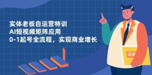 实体老板自运营特训，AI短视频矩阵应用，0-1起号全流程，实现商业增长-泱泱学习社