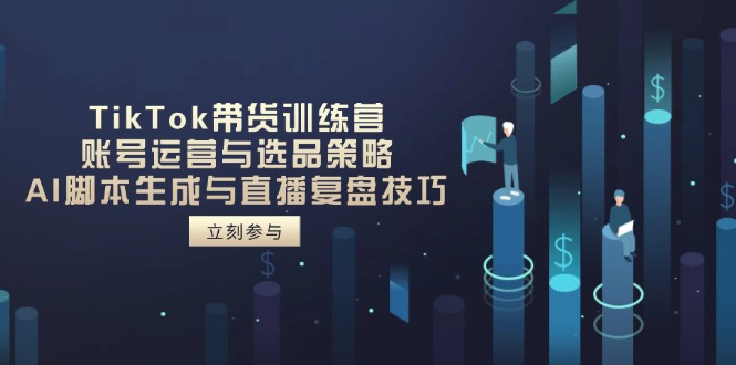 TikTok带货训练营，账号运营与选品策略，AI脚本生成与直播复盘技巧-泱泱学习社