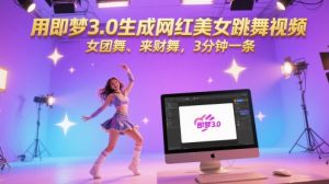 用即梦3.0生成网红美女跳舞视频，女团舞、来财舞，3分钟一条-泱泱学习社