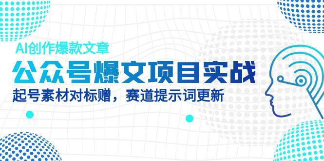 公众号爆文项目实战，AI创作爆款文章，起号素材对标赠(附赛道AI提示词-泱泱学习社