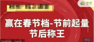赢在春节档-节前起量，后称王，淘系精品线上系列课-泱泱学习社