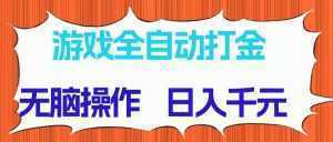 游戏全自动打金项目，无脑操作，日入千元，长期稳定收益-泱泱学习社