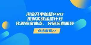 淘宝开单秘籍PRO，定制实战运营计划，化解商家痛点，突破运营瓶颈-泱泱学习社