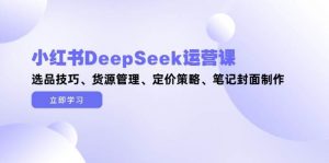 小红书DeepSeek运营课,选品技巧、货源管理、定价策略、笔记封面制作-泱泱学习社