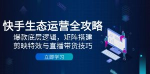 快手生态运营全攻略：爆款底层逻辑，矩阵搭建，剪映特效与直播带货技巧-泱泱学习社