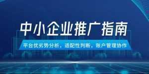 中小企业竞价推广指南，平台优劣势分析，适配性判断，账户管理协作-泱泱学习社