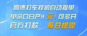 高德地图挂G接单，单窗口日产9元，官方打款，每日提现【揭秘】-泱泱学习社