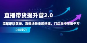 直播带货提升营2.0：流量逻辑数据，直播场景主题搭建，门店直播年销千万-泱泱学习社