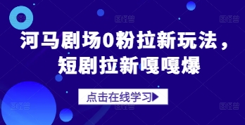 河马剧场0粉拉新玩法，短剧拉新嘎嘎爆-泱泱学习社