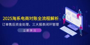 2025淘系电商对账全流程解析,订单售后资金处理,三大报表闭环管理-泱泱学习社