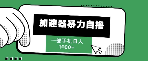 205新风口，加速器暴力自撸，单机日入1k+【揭秘】-泱泱学习社