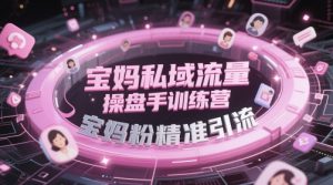 宝妈私域流量操盘手训练营，宝妈粉精准引流-泱泱学习社