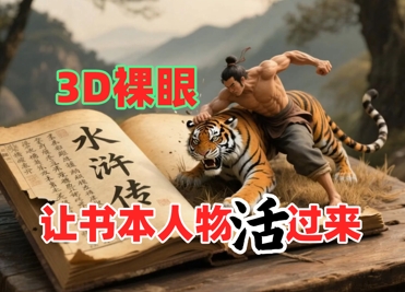 书本人物裸眼3D视频，新的玩法，流量超猛，保姆级教程-泱泱学习社