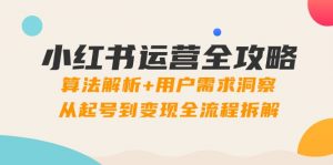 小红书运营全攻略：算法解析+用户需求洞察，从起号到变现全流程拆解-泱泱学习社