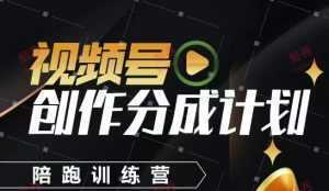 视频号创作分成计划陪跑训练营，手把手教会你如何制作视频，细水长流型项目-泱泱学习社